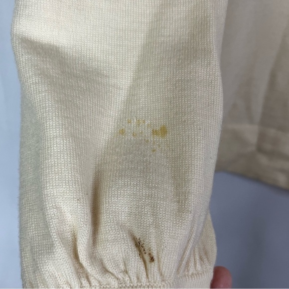 Club Monaco Cream Crewneck Pullover Wool Knit Sweater L - Picture 6 of 6